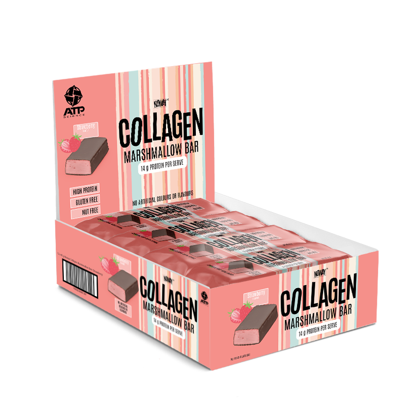NOWAY Collagen Marshmallow Bar Box of 12 - Strawberry