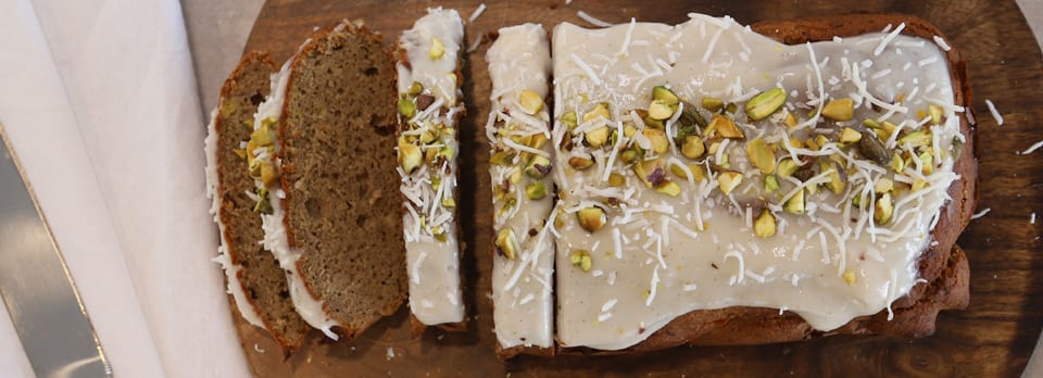 Banana Bread with Protein Frosting