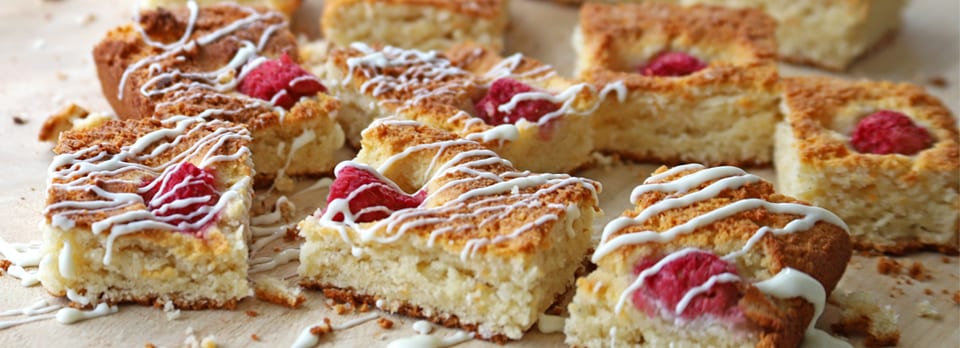 Noway Coconut and Raspberry Blondies