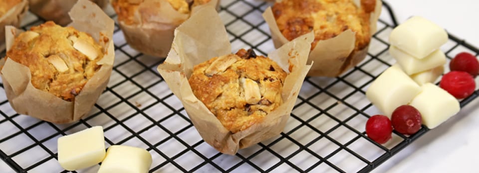 White Choc Cranberry Muffins