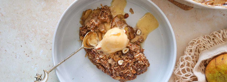 Apple and Pear Crumble with Ice-Cream
