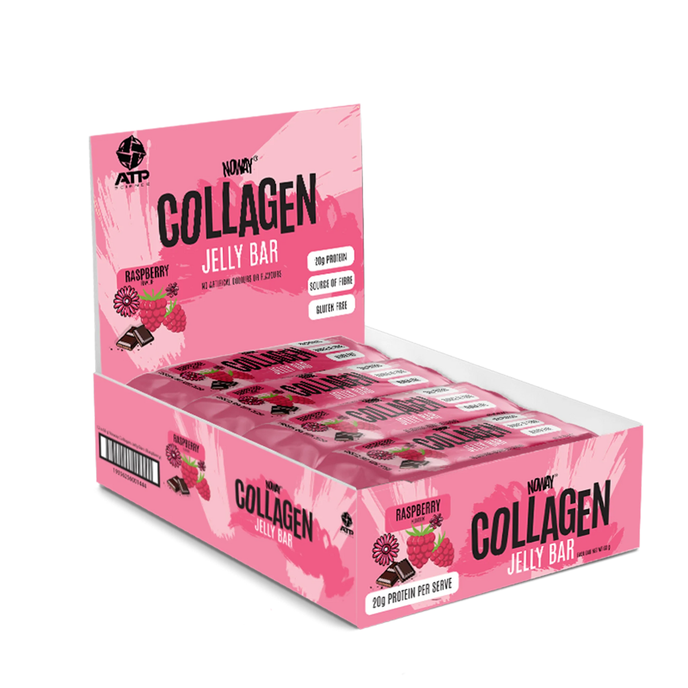 NOWAY Collagen Jelly Bar Box of 12 - Raspberry