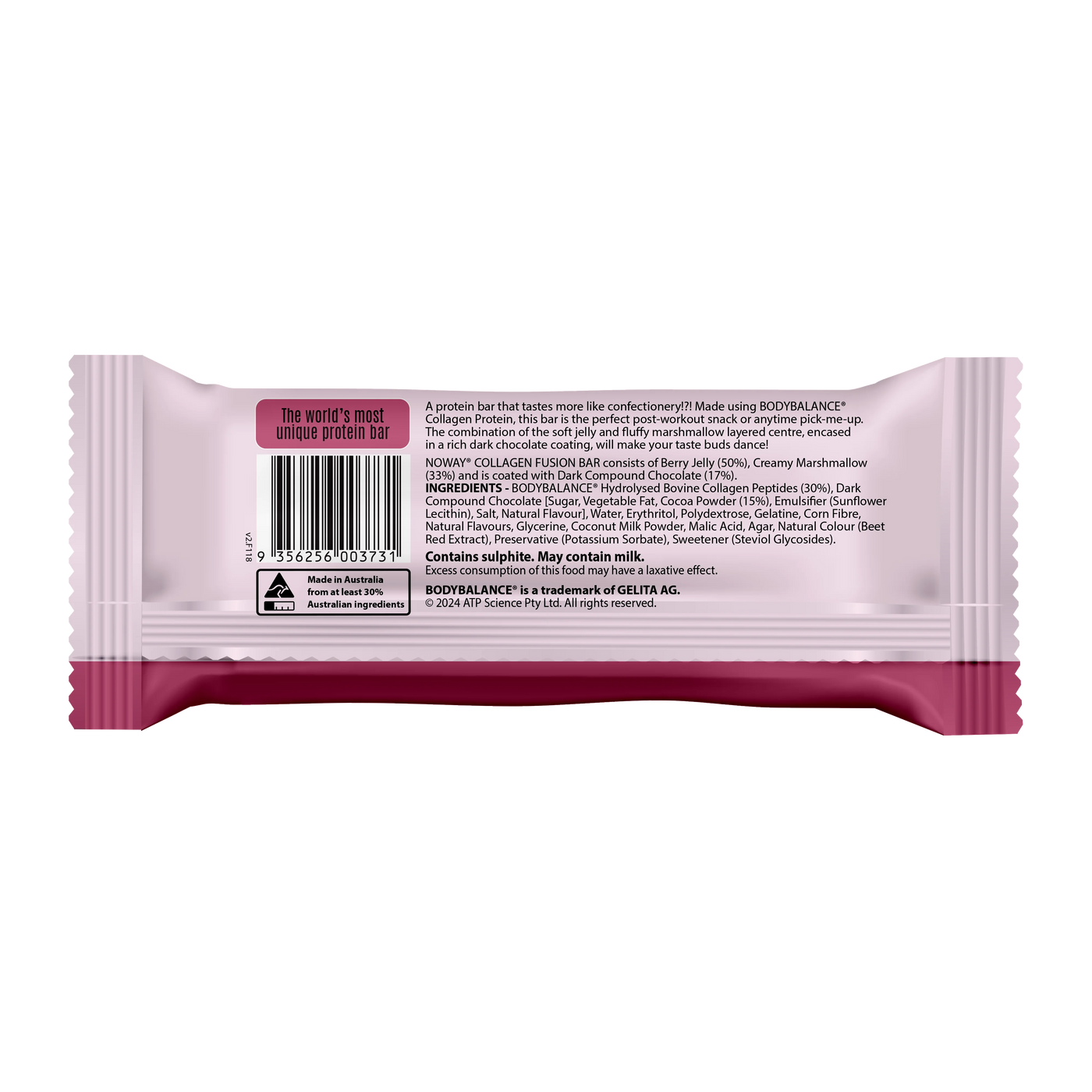 NOWAY Collagen Fusion Bar Box of 12 - Berries & Cream