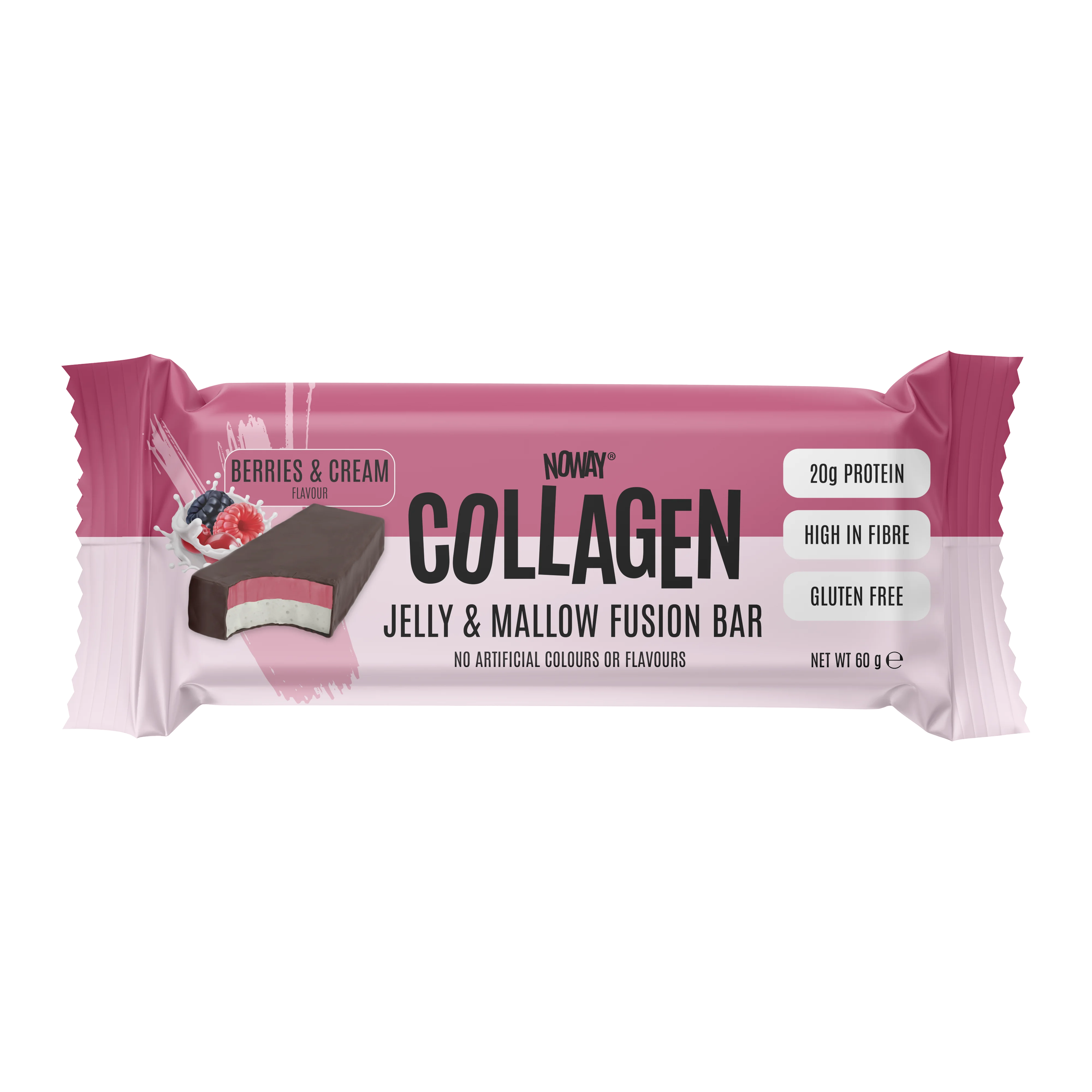 NOWAY Collagen Fusion Bar - Berries & Cream