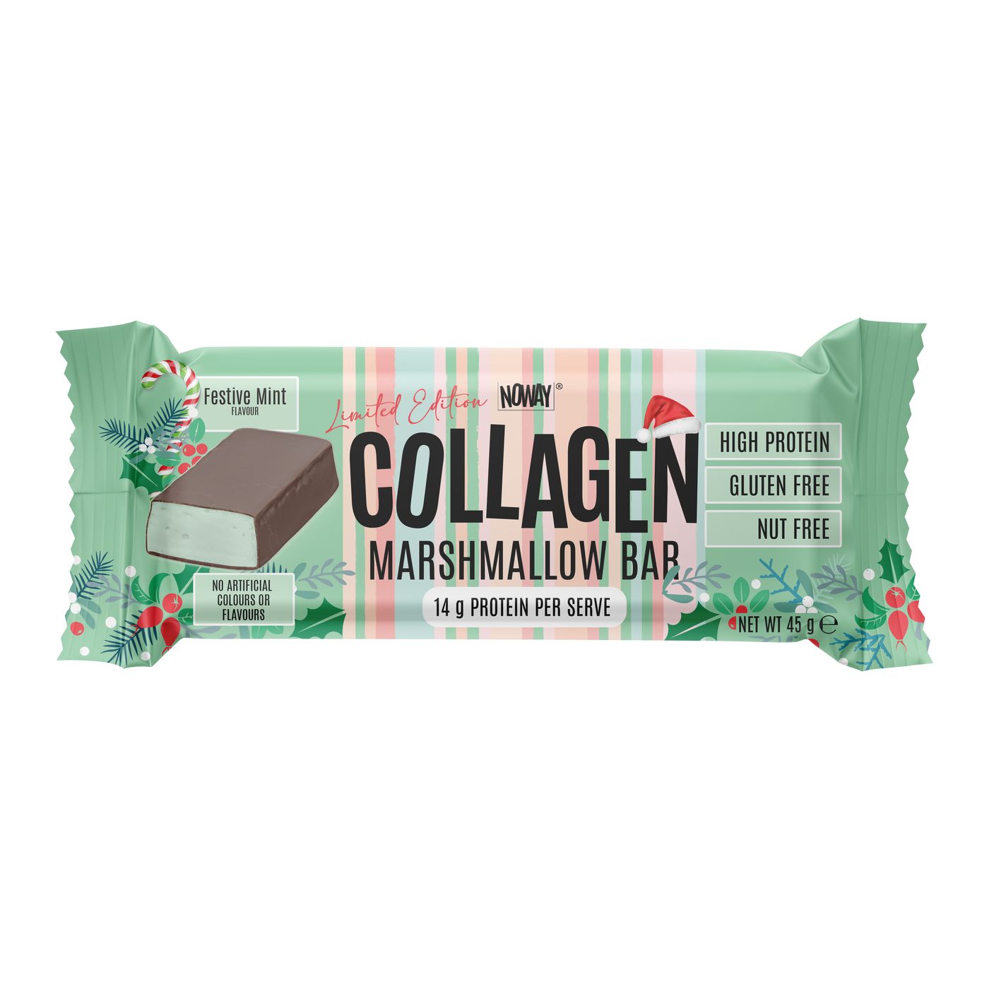 NOWAY Collagen Marshmallow Bar - Festive Mint