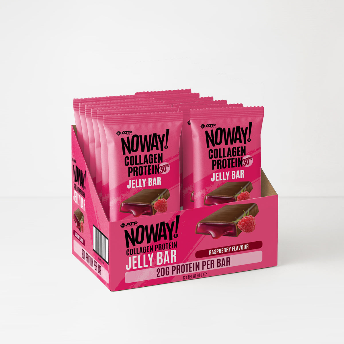 NOWAY Collagen Jelly Bar Box of 12 - Raspberry