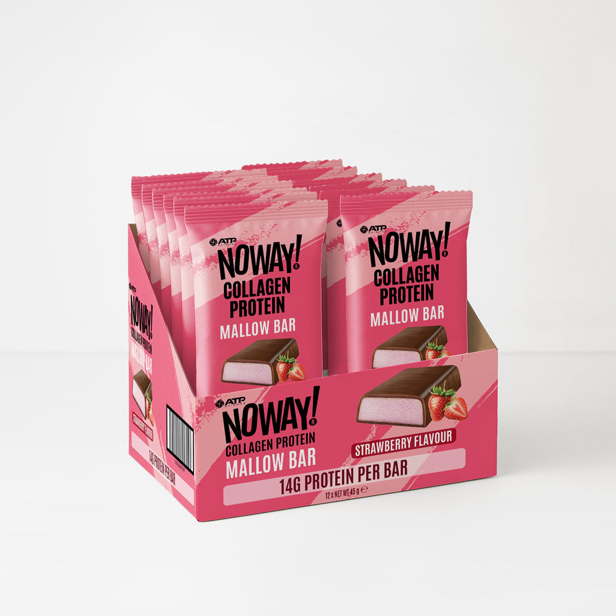 NOWAY Collagen Marshmallow Bar Box of 12 - Strawberry