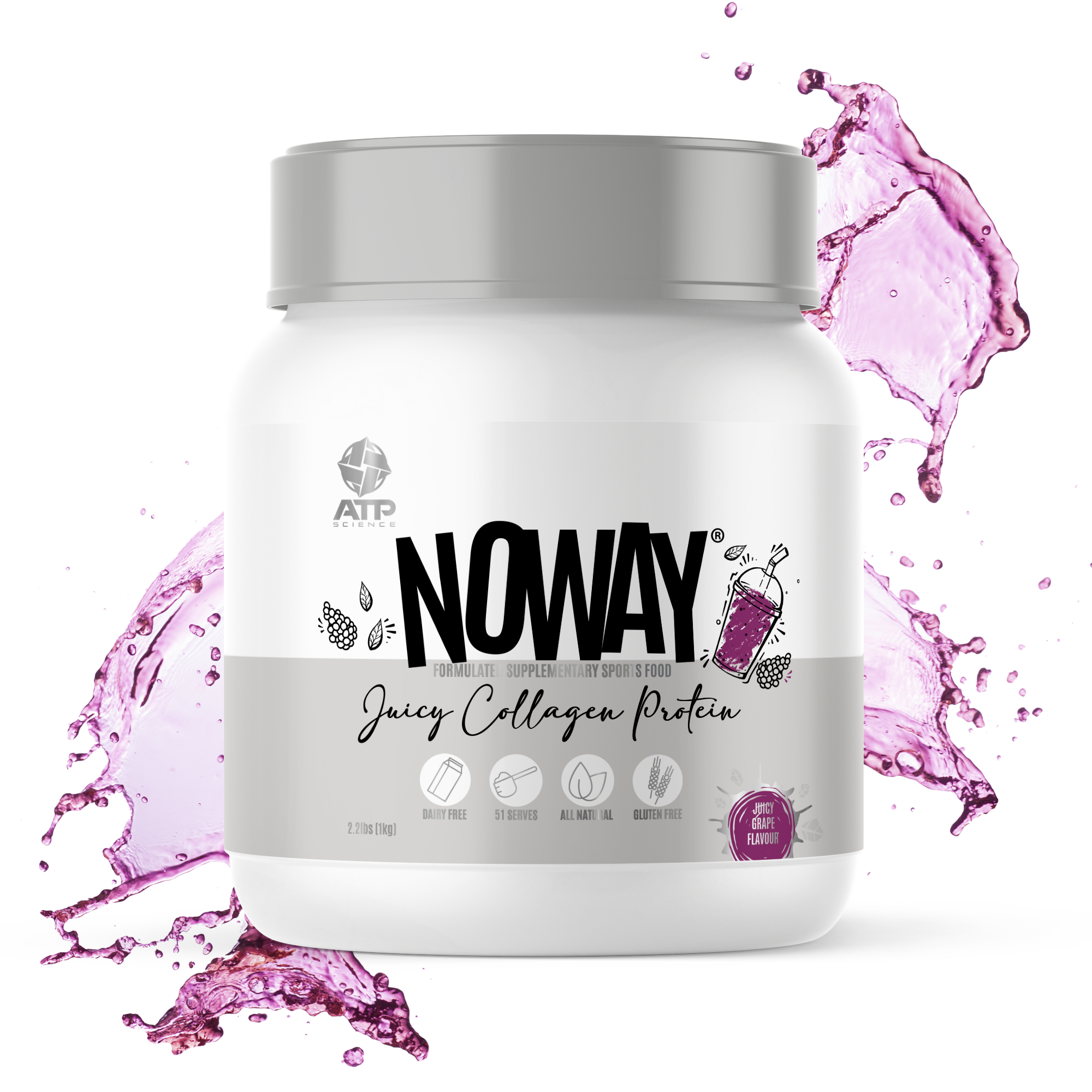 NOWAY Juicy Collagen Protein 1kg - Grape