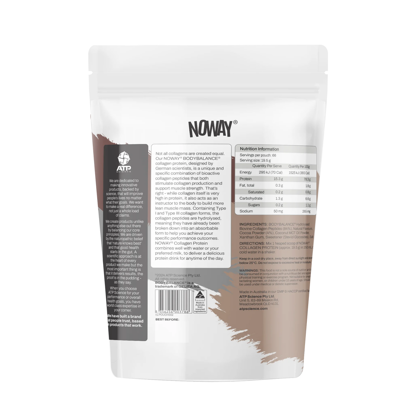 NOWAY Collagen Protein 1.3kg Bulk Pouch - Chocolate