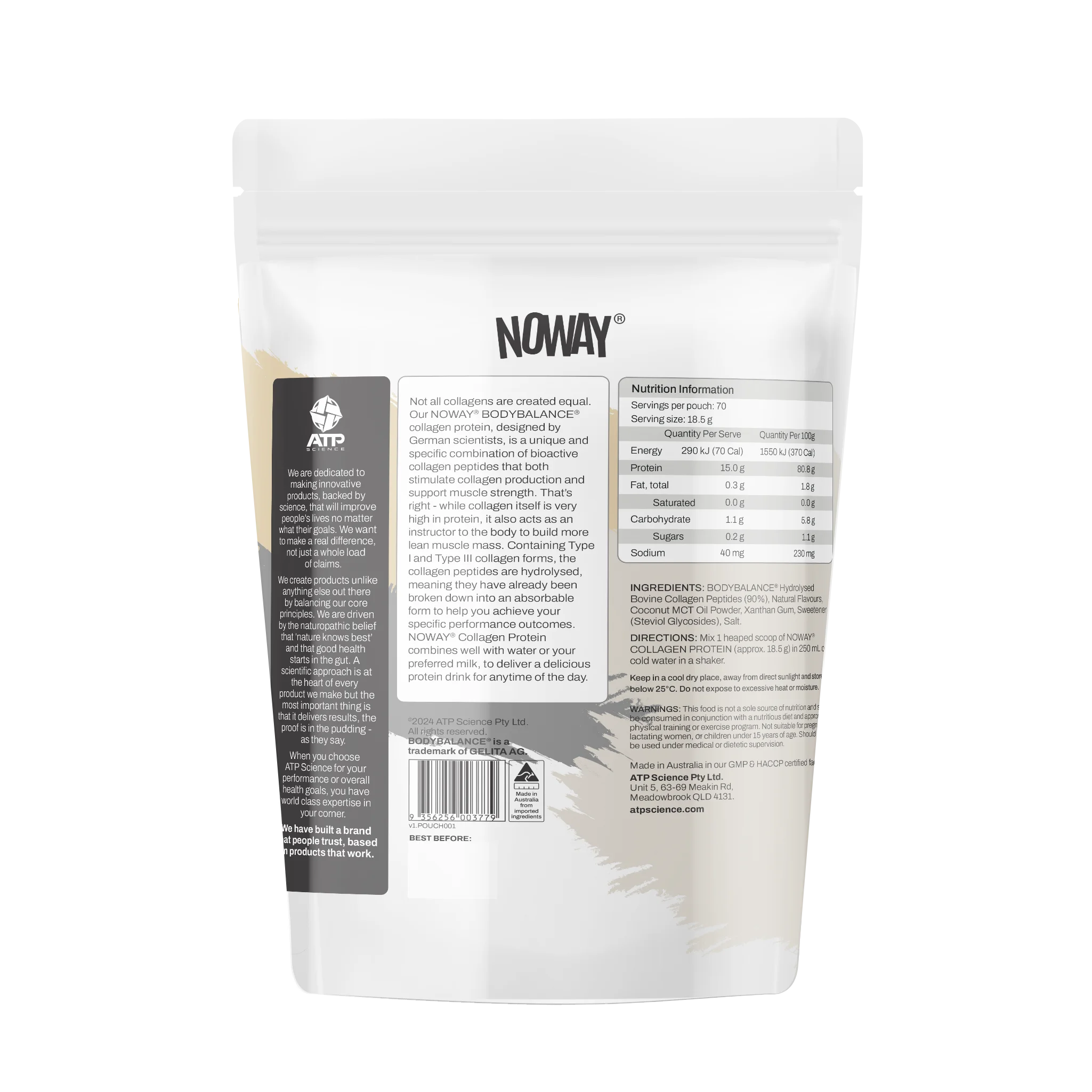 NOWAY Collagen Protein 1.3kg Bulk Pouch - Vanilla