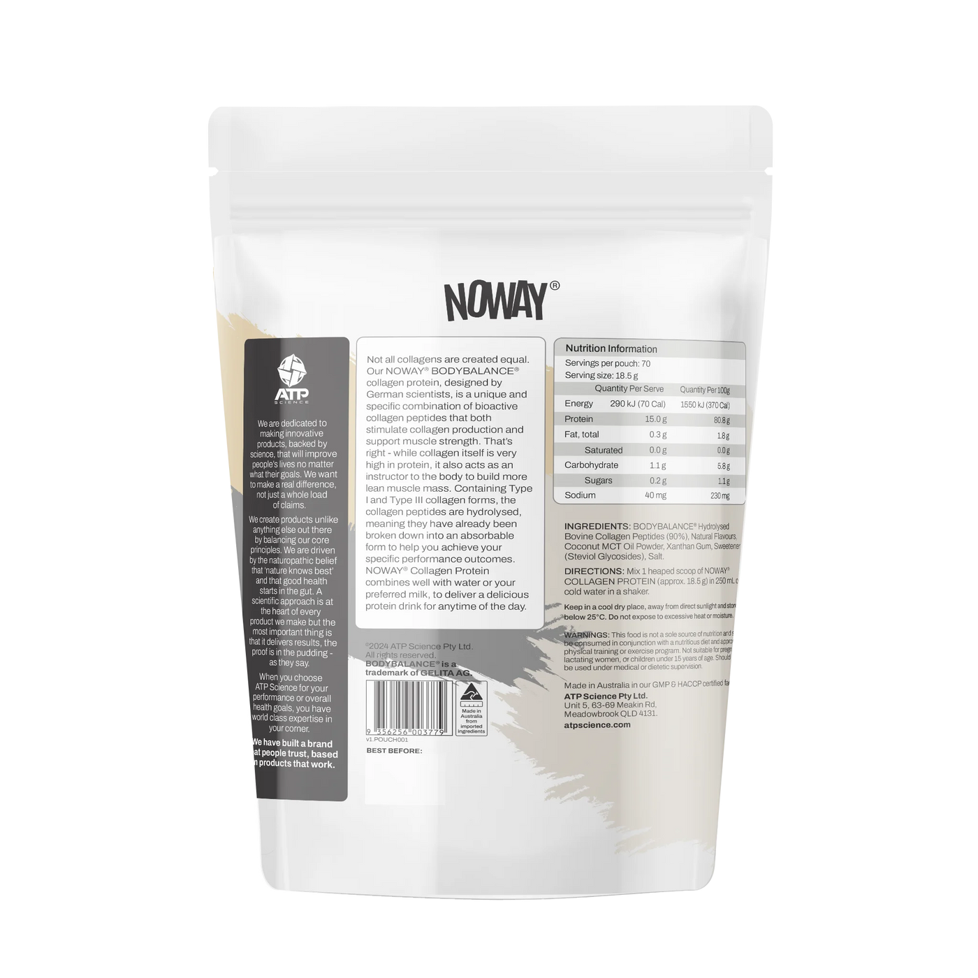 NOWAY Collagen Protein 1.3kg Bulk Pouch - Vanilla