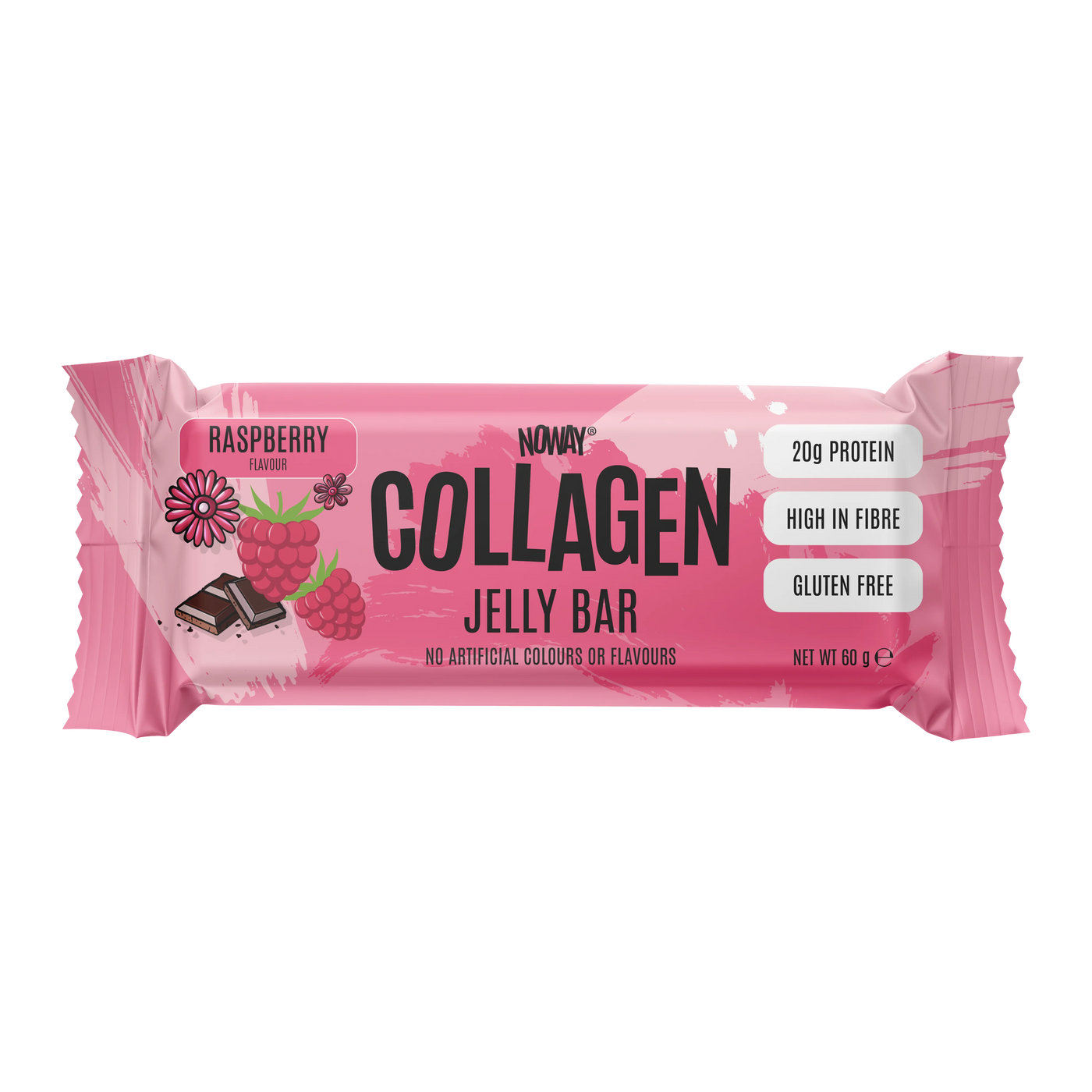 NOWAY Collagen Jelly Bar Box of 12 - Raspberry