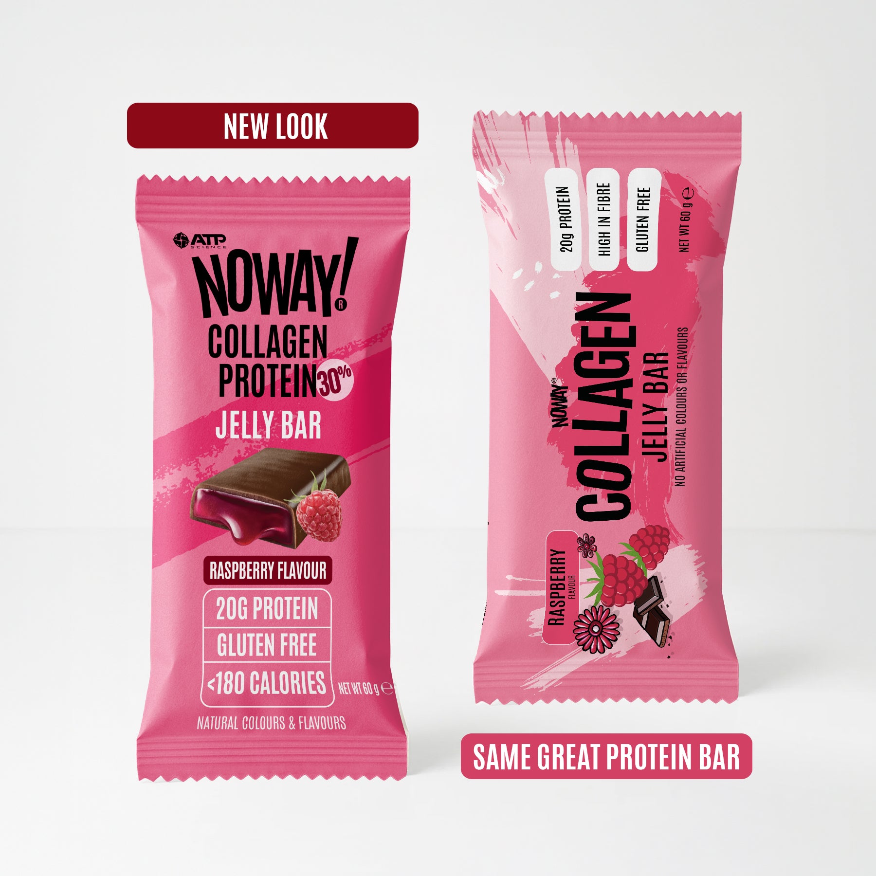 NOWAY Collagen Jelly Bar Box of 12 - Raspberry