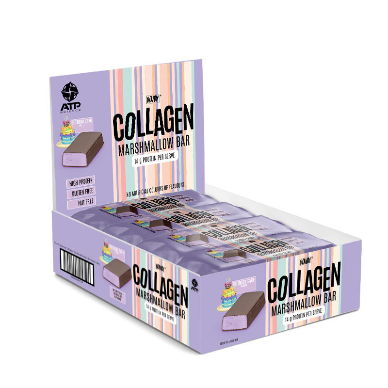 NOWAY Collagen Marshmallow Bar Box of 12 - Birthday Cake